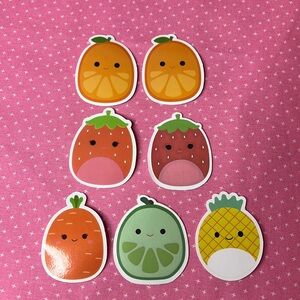 Squishmallow Stickers Fruit Bundle 7 stickers